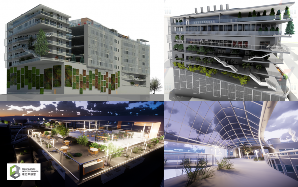 HKU team BusIMan's champion winning innovative design "Digital Design & Construction Centre". (Photo credit: Construction Industry Council)